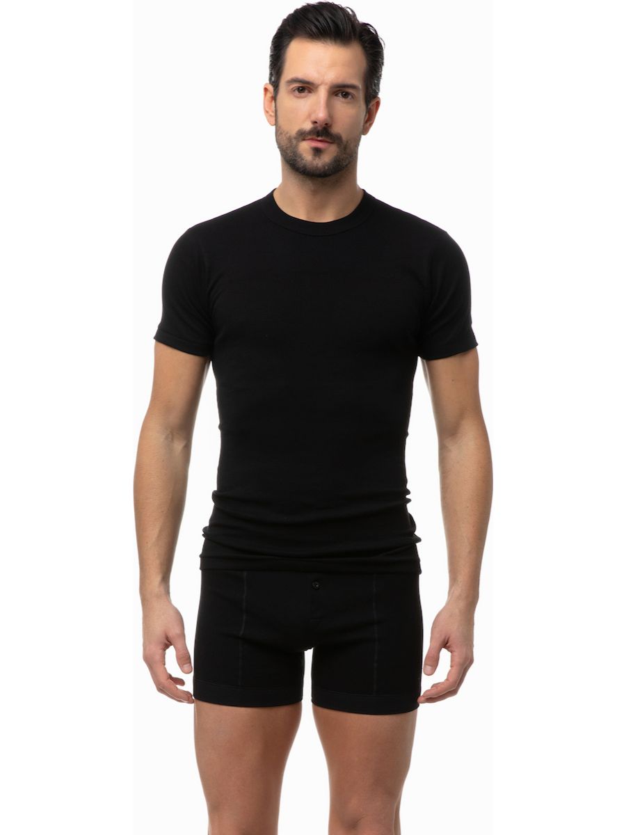 Ανδρικές Κοντομάνικες Φανέλες Minerva 2 Pack Μαύρο 18112