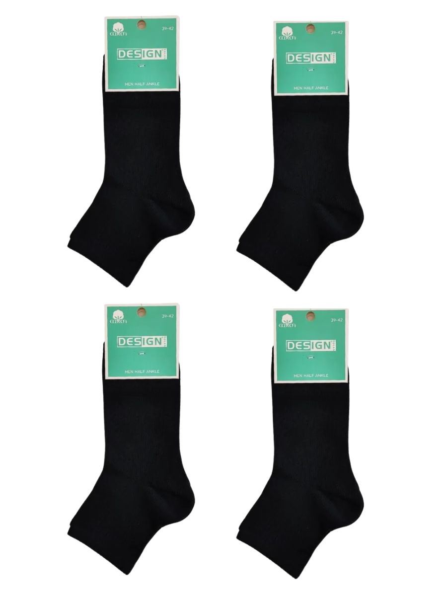 Ημίκοντες Κάλτσες Λεπτές Σετ 4 Ζευγάρια Design Μαύρο D-3881