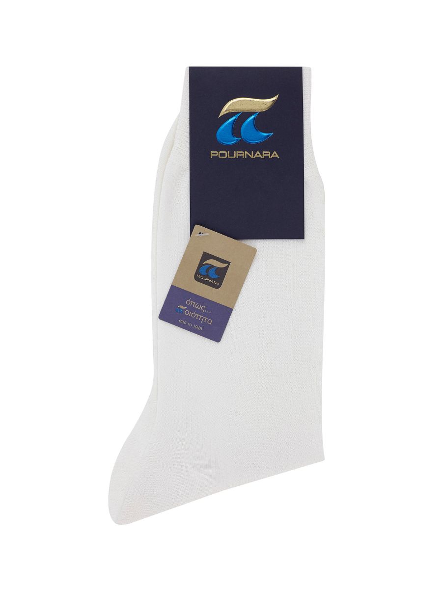 Ανδρικές Βαμβακερές Κάλτσες Πουρνάρα Λευκό 110-12