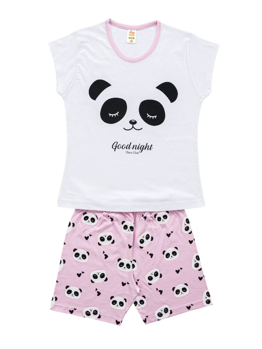 Καλοκαιρινές Πιτζάμες Nina Club Panda Ροζ 152-25