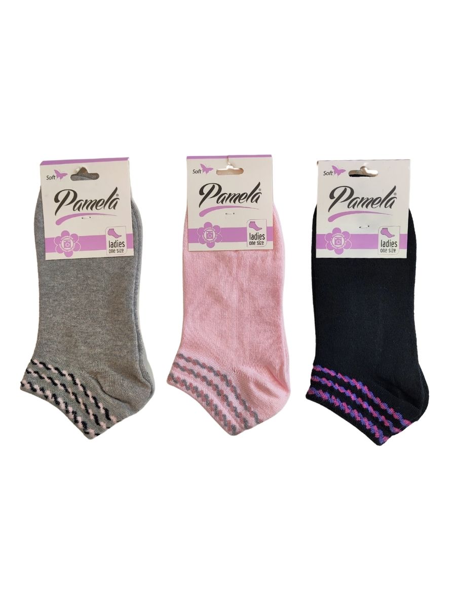 Κοντές Γυναικείες Κάλτσες Pamela Σετ 3 Ζευγάρια Multicolor P-2124