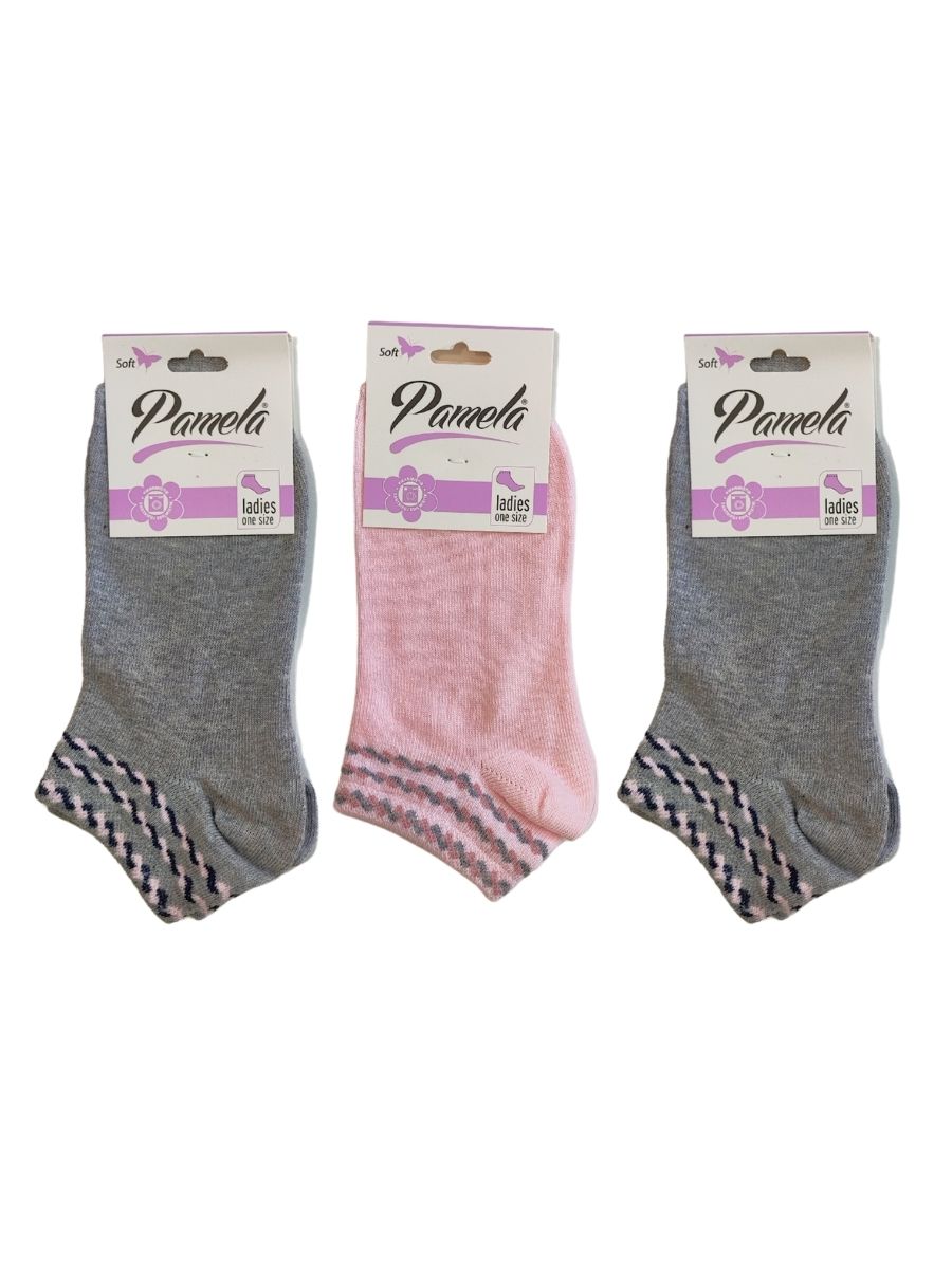 Γυναικείες Κάλτσες Αστραγάλου Pamela Σετ 3 Ζευγάρια Multicolor P-2126