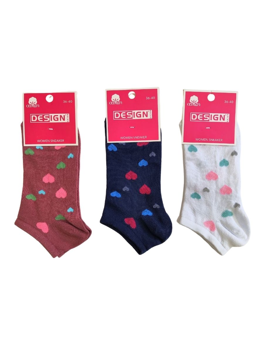 Γυναικείες Κάλτσες Σοσόνια Design Σετ 3 Ζευγάρια Μαύρο D-5124