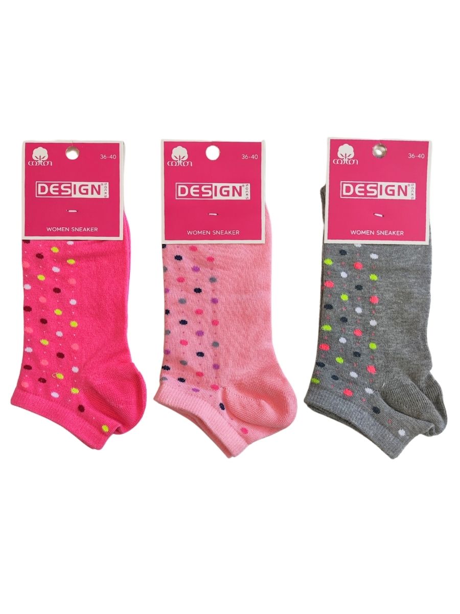 Νεανικές Γυναικείες Κάλτσες Design Σετ 3 Ζευγάρια Μαύρο D-5128