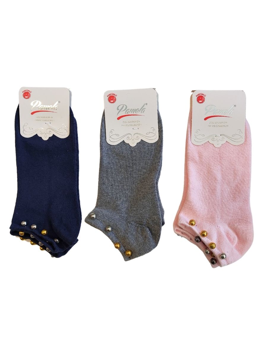 Κοντές Γυναικείες Κάλτσες Pamela Σετ 3 Ζευγάρια Multicolor P-2131