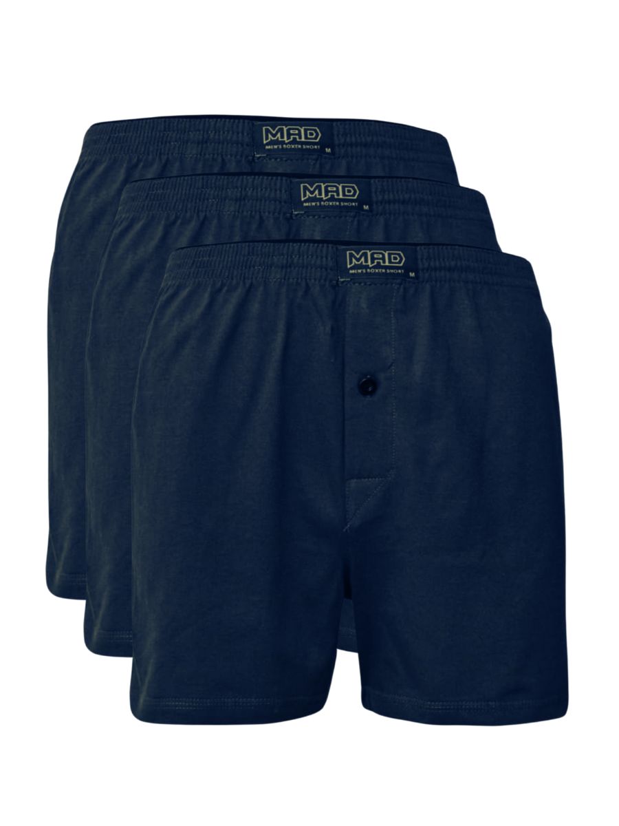 Ανδρικά Boxer Με Κουμπιά Mad Box 3 Pack Μπλε 2001