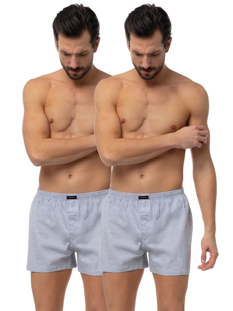 Ανδρικά Boxer Σε Άνετη Γραμμή Minerva 2 Pack Γκρι 23122