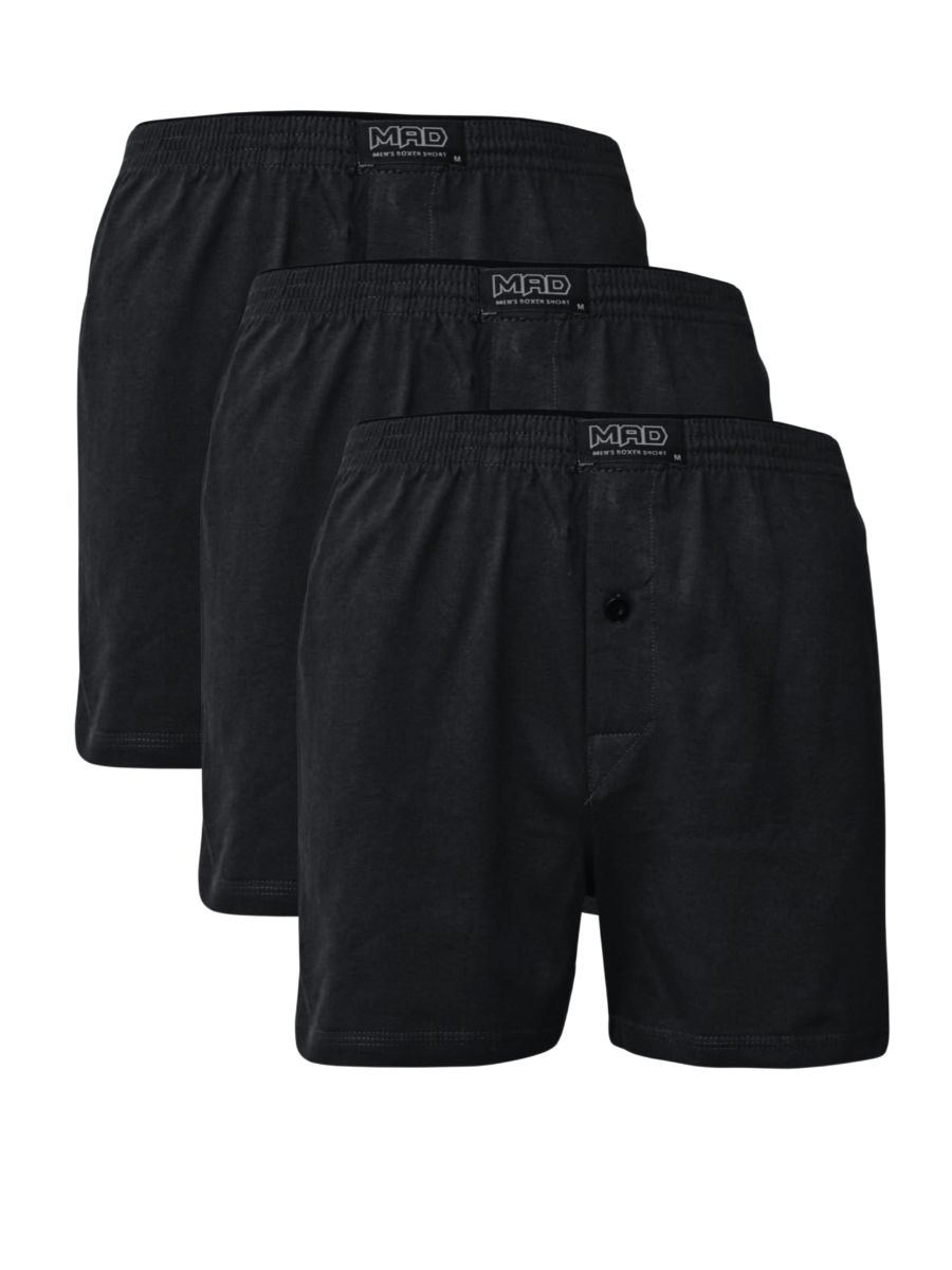 Ανδρικά Μποξερ Σε Άνετη Γραμμή 3 Pack Mad Box Μαύρο 2001
