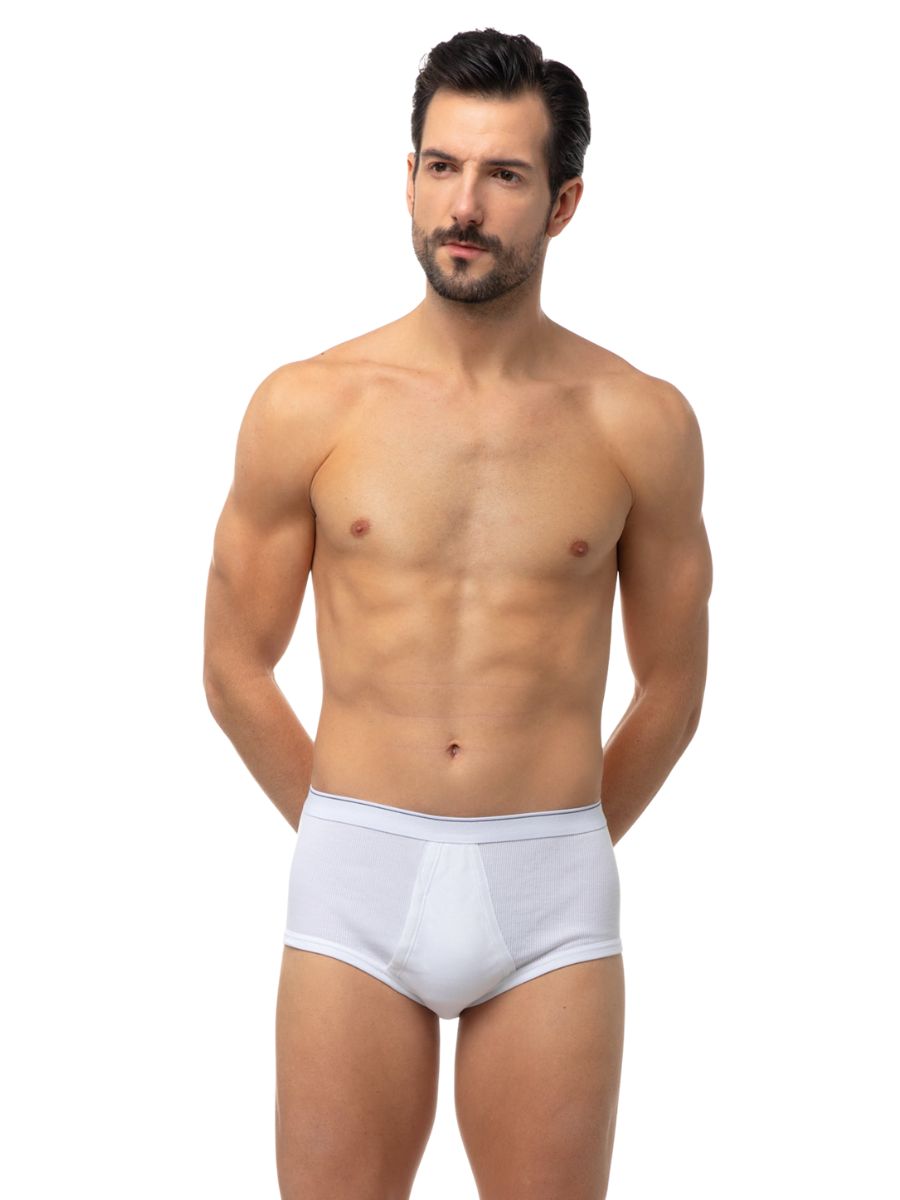 Κλασσικά Ανδρικά Σλιπ Σε Ριγέ Πλέξη Λευκό 90-20000