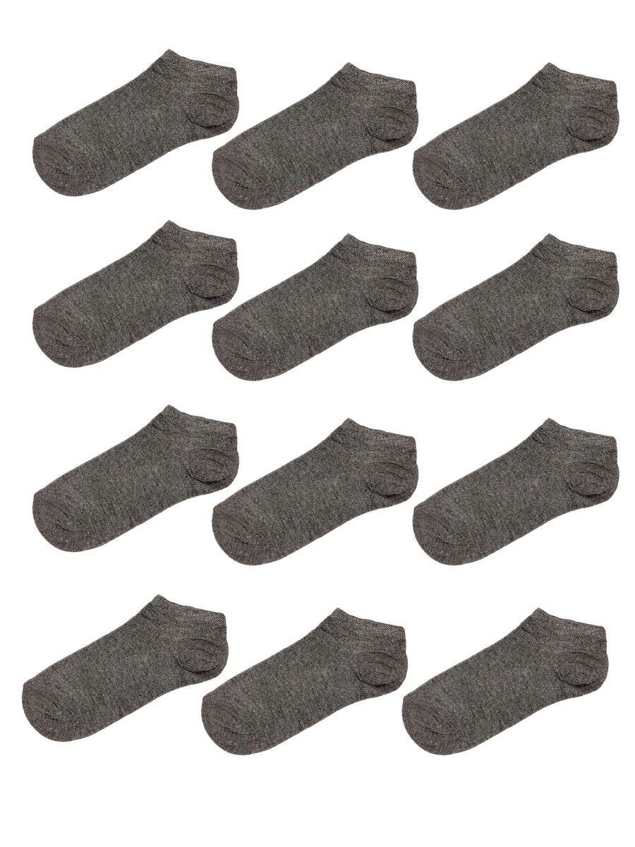 Βαμβακερά Ανδρικά Σοσόνια Σετ 12 Τεμάχια Ανθρακί