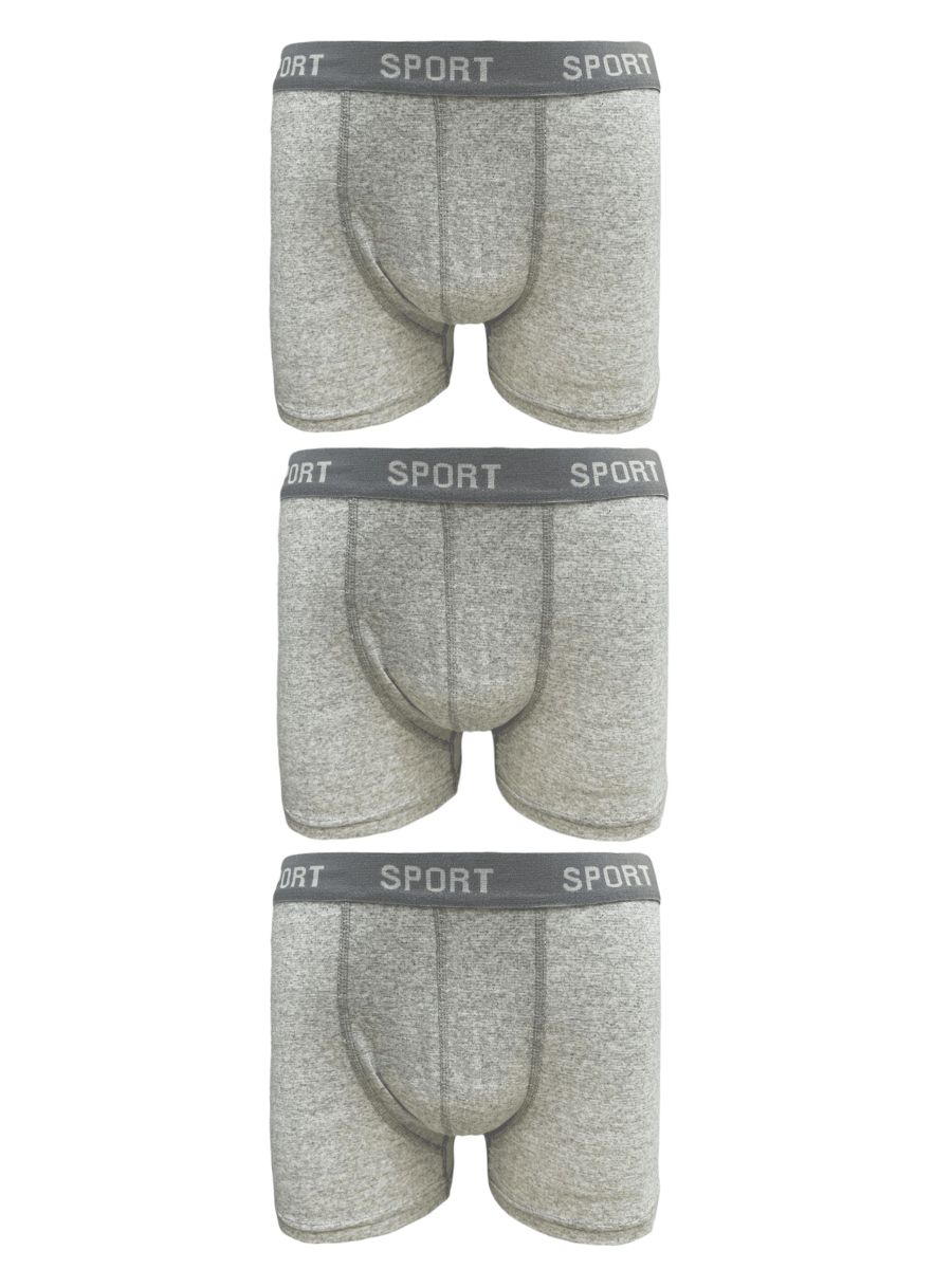 Σετ 3 Ανδρικά Μποξεράκια Sport Γκρι