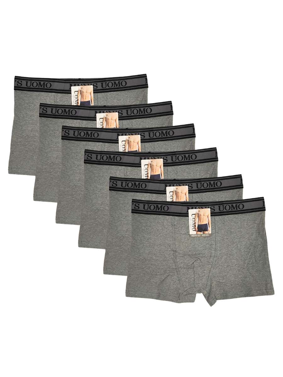 Boxer Ανδρικά UOMO Σετ 6 Τεμάχια Γκρ  U-027-6