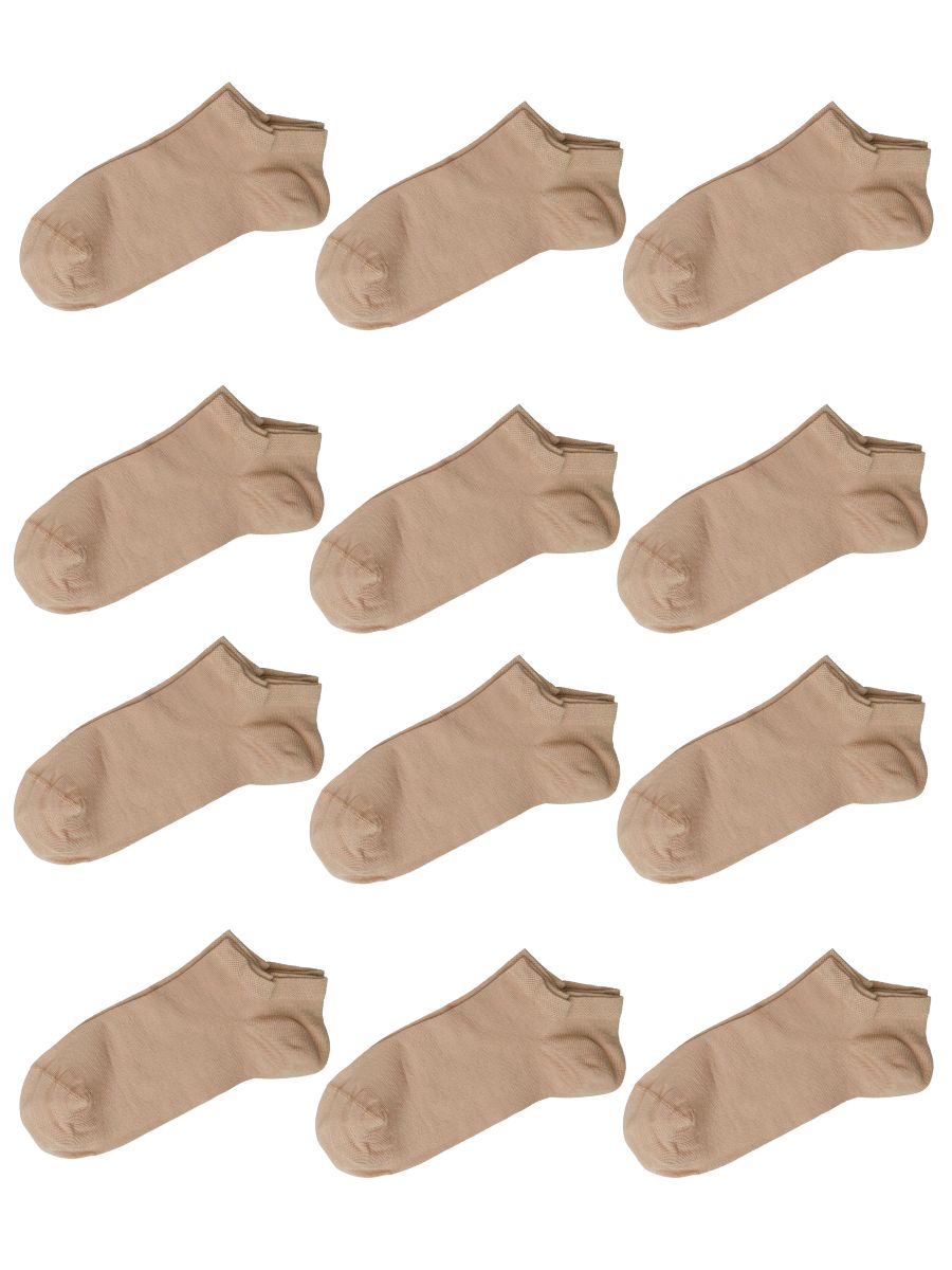 12 Ζευγάρια Μπεζ Ανδρικές Κάλτσες Βαμβακερές