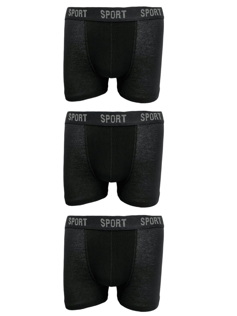 Ανδρικά Εφαρμοστά Εσώρουχα Sport Σετ 3 Τεμαχίων Μαύρο