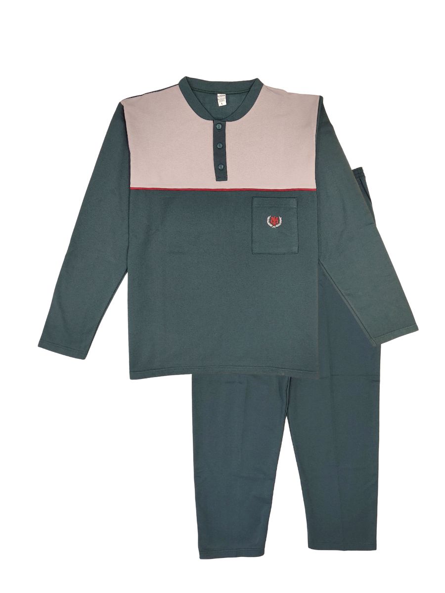 Βαμβακερές Ανδρικές Πιτζάμες Φούτερ Lion Πετρόλ 1720