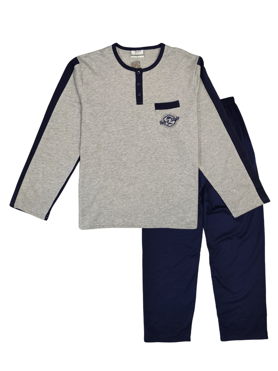 Ανδρική Πιτζάμα Φούτερ Mario Uomo 24622 Γκρι