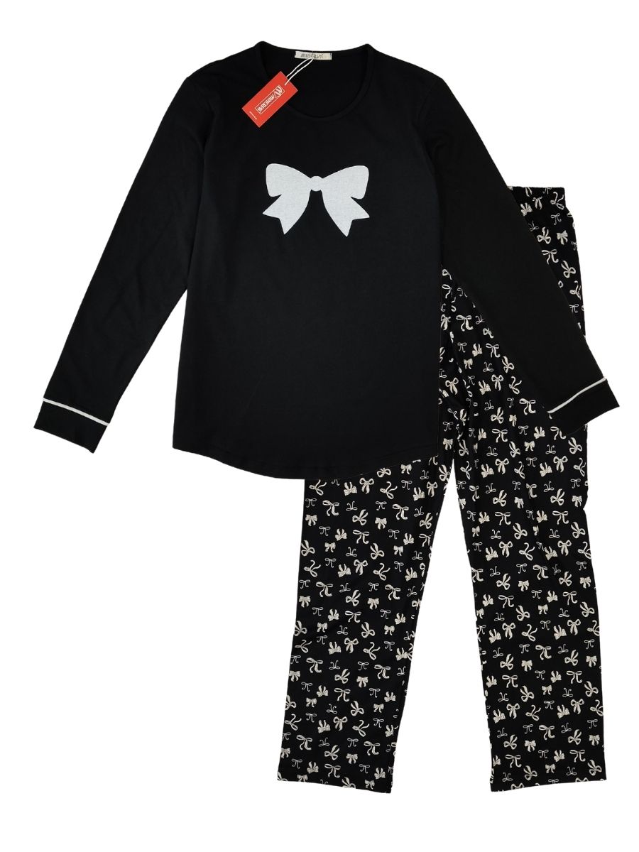 Γυναικείες Πιτζάμες Minerva Μαύρο 52614-045