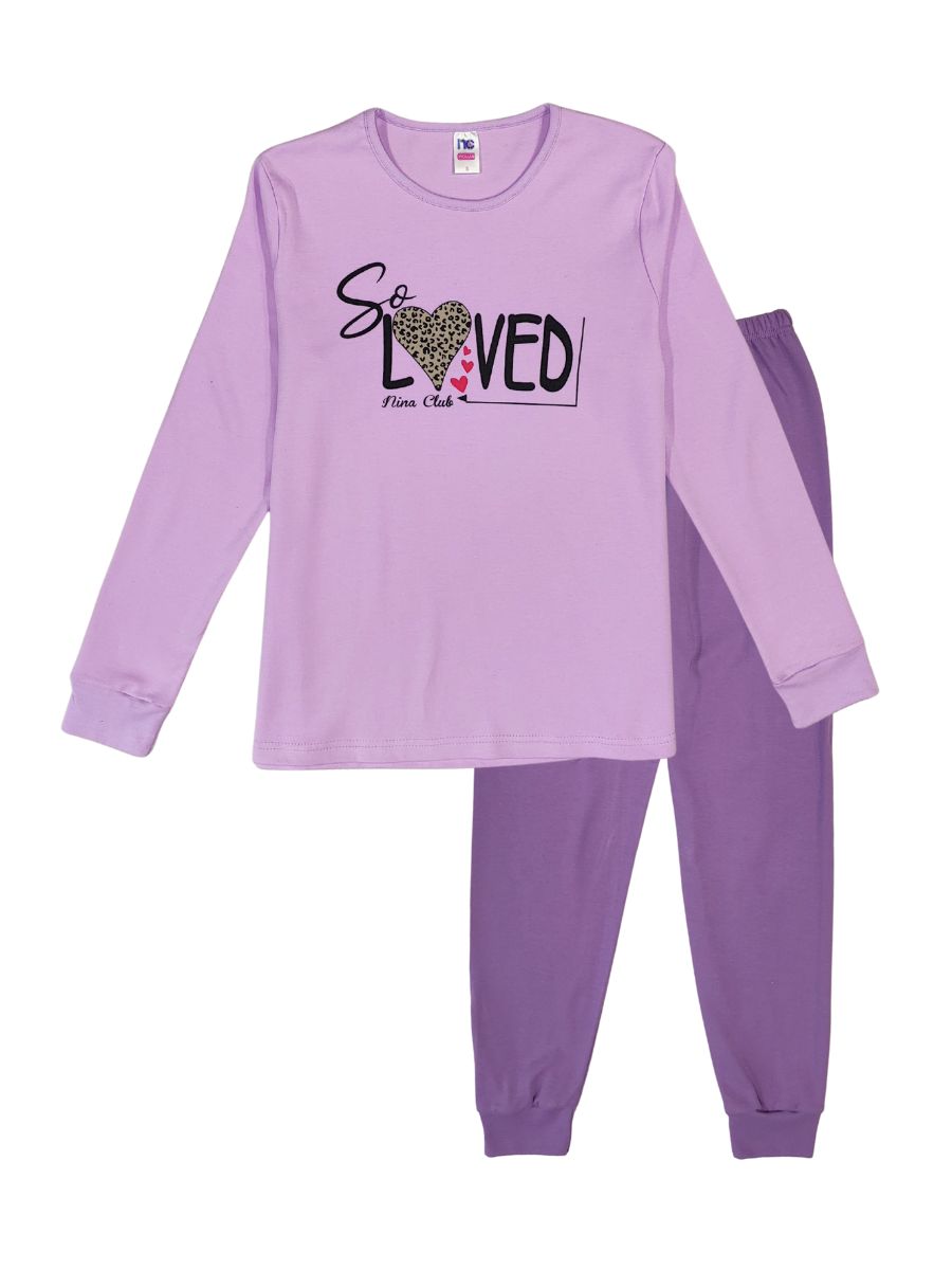 Βαμβακερές Γυναικείες Πιτζάμες Nina Club Λιλά 630