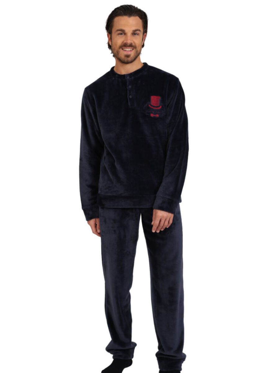 Ζεστές Ανδρικές Πιτζάμες Mario Uomo Fleece – Απαλή Υφή 25656