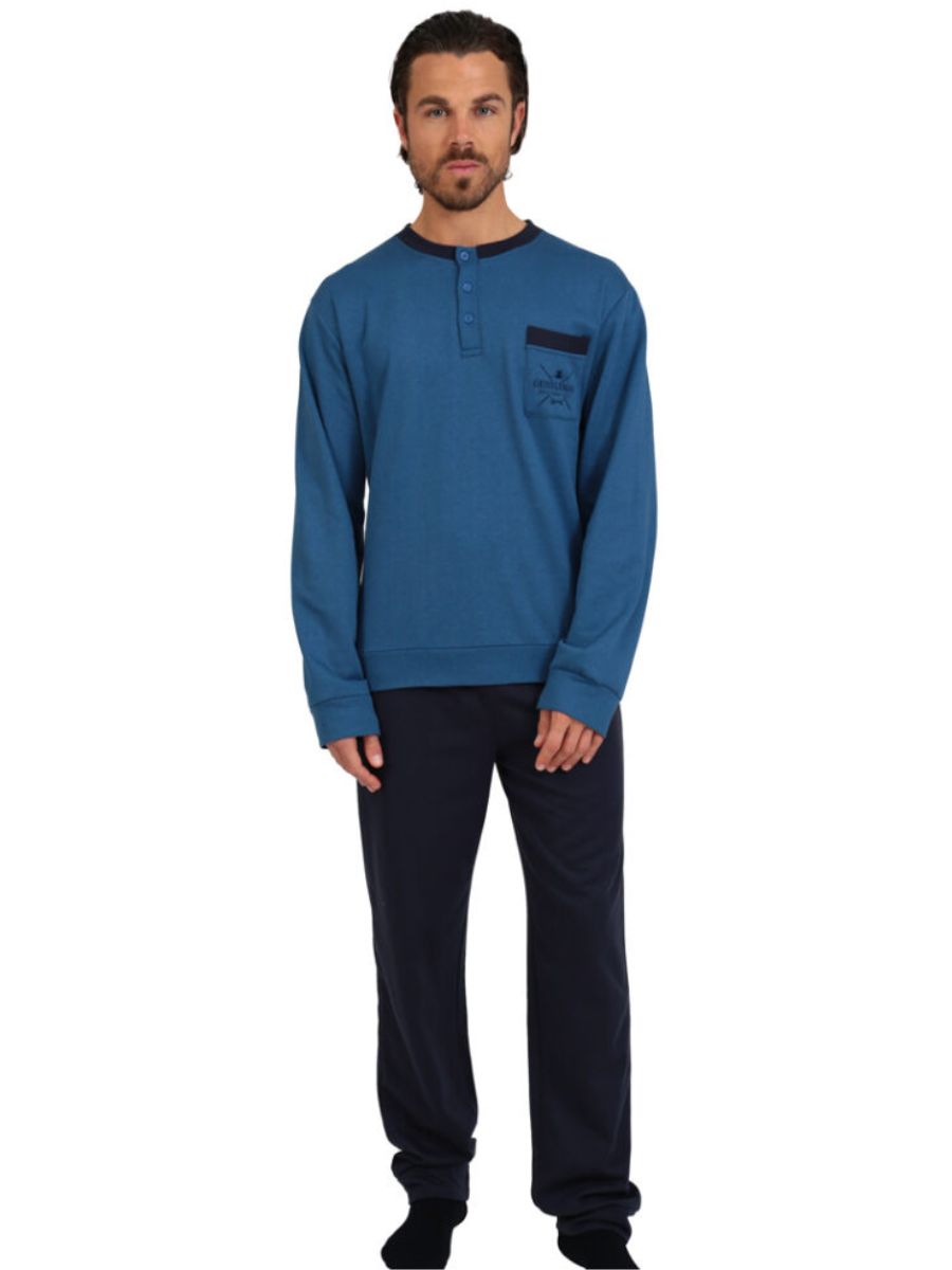 Φούτερ Ανδρικές Πιτζάμες Mario Uomo Μπλε 25627