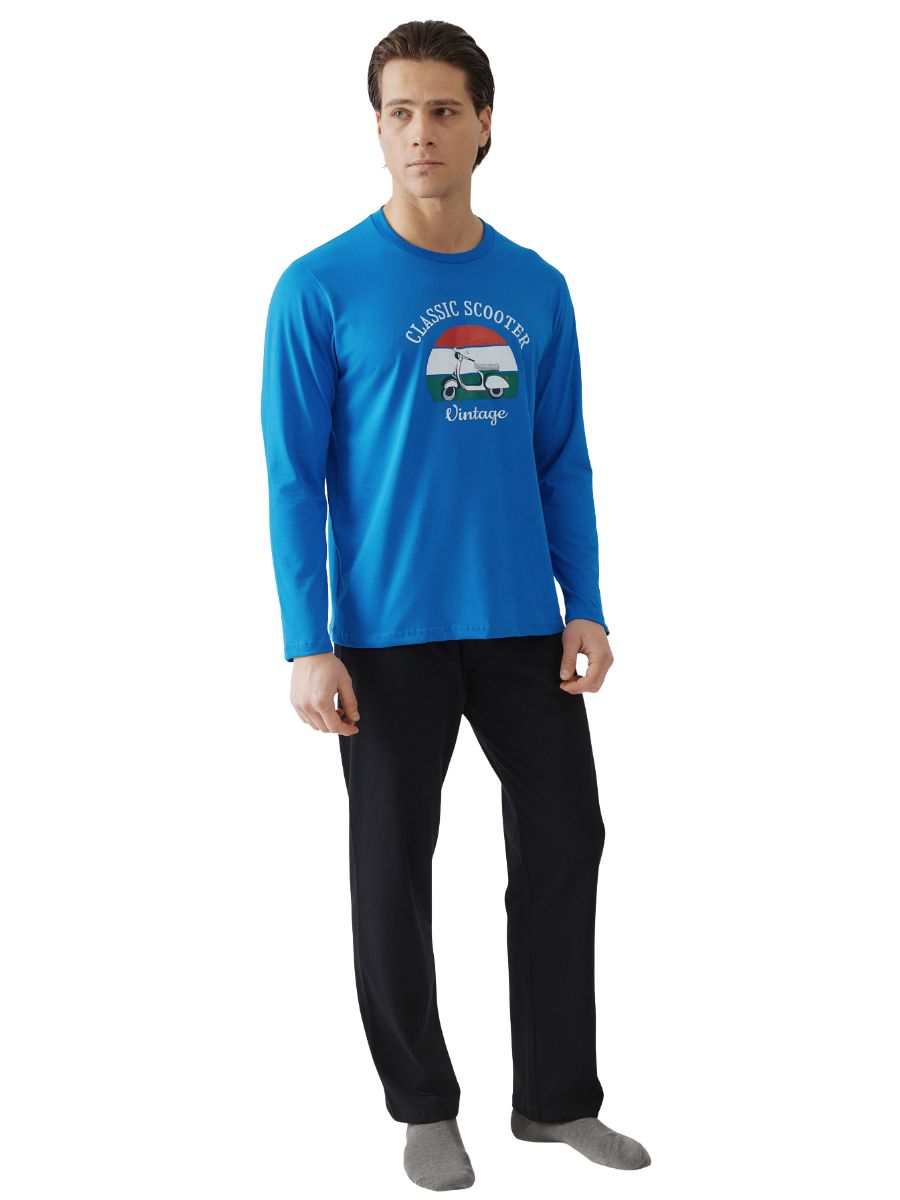 Minerva Πιτζάμα Ανδρική Μπλε – Vintage Design 90-71277-314