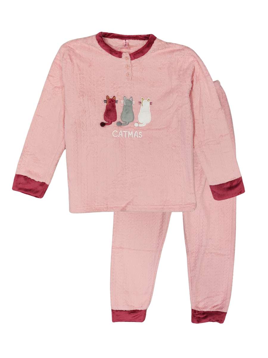 Απαλές Φλίς Πιτζάμες Ροζ 5274-1