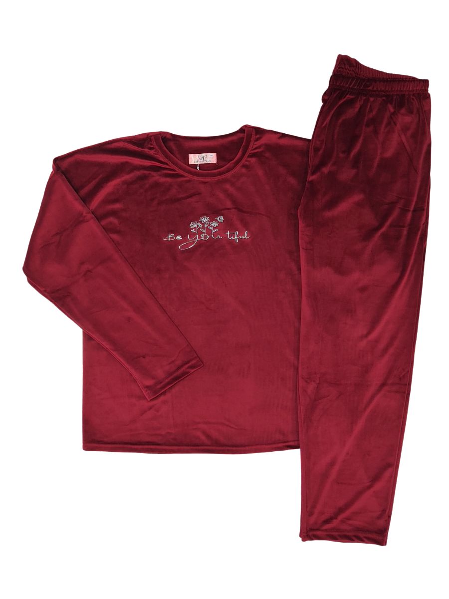 Plus Size Γυναικείες Πιτζάμες Pyjamangel Μπορντό 2931