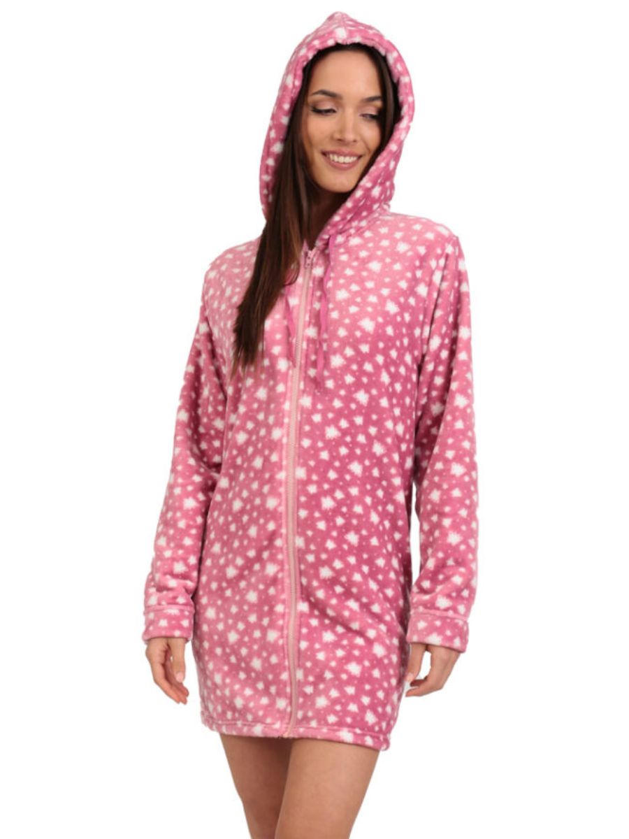 Ρόμπα Γυναικεία Lydia Creations Fleece – Απαλή Πολύ Ζεστή Ροζ 25580
