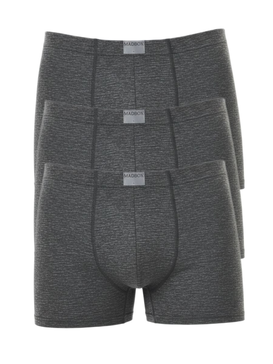 Ανθρακί Εφαρμοστά Boxer Σετ 3 Τεμαχίων Mad Box 6000-3