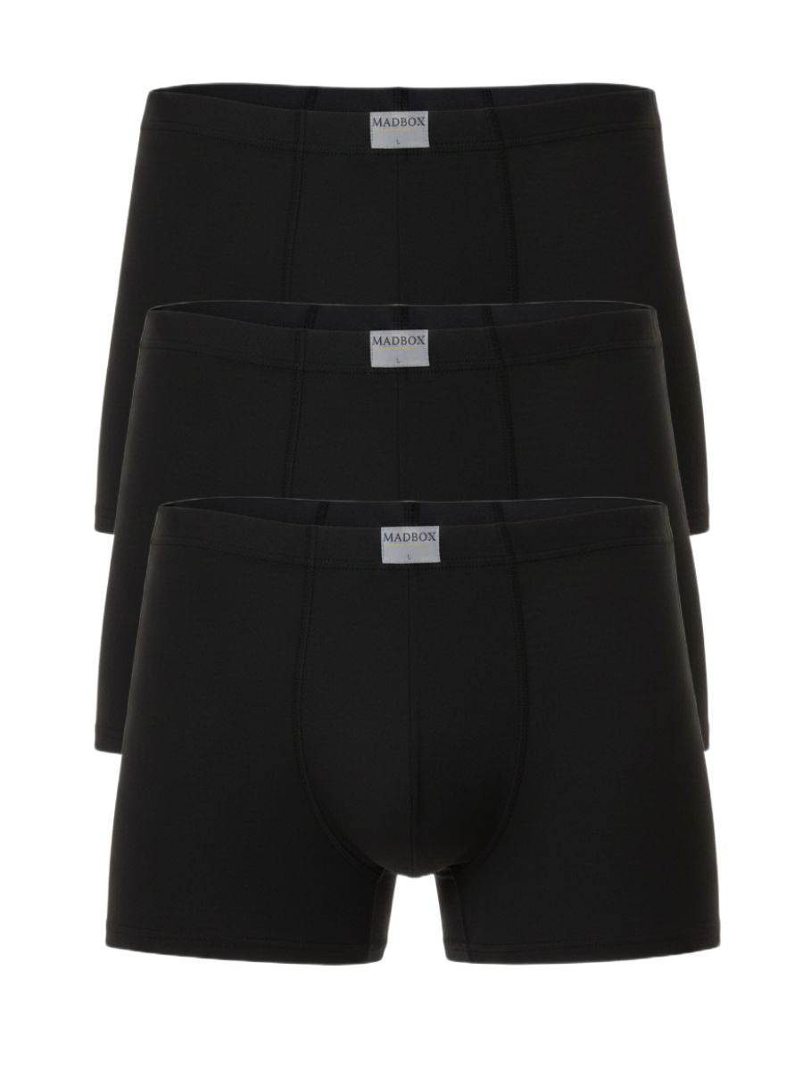 Σετ 3 Ανδρικά Μαύρα Μπόξερ Mad Box 6000-3